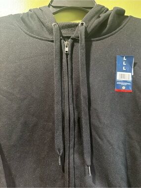Men's Black Zip-Up Hooded Jacket - Unbranded